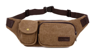 Travel Waist Bag Soft Men Waist Pack Canvas Shoulder Bag with Adjustable Belt for Hiking Outdoors Running Climbing Manufacturer 